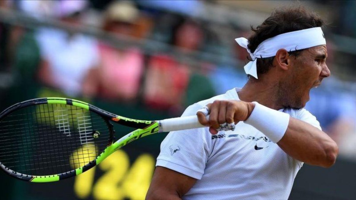 Rafael Nadal, en su partido ante Gilles Muller.-AFP / GLYN KIRK