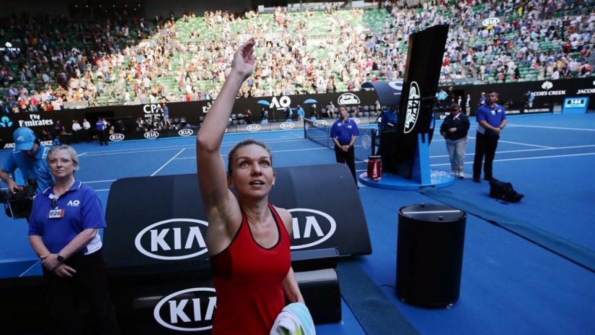 Halep celebra su victoria en Australia, donde aspira a su primer Grand Slam-MARK CRISTINO (EFE)
