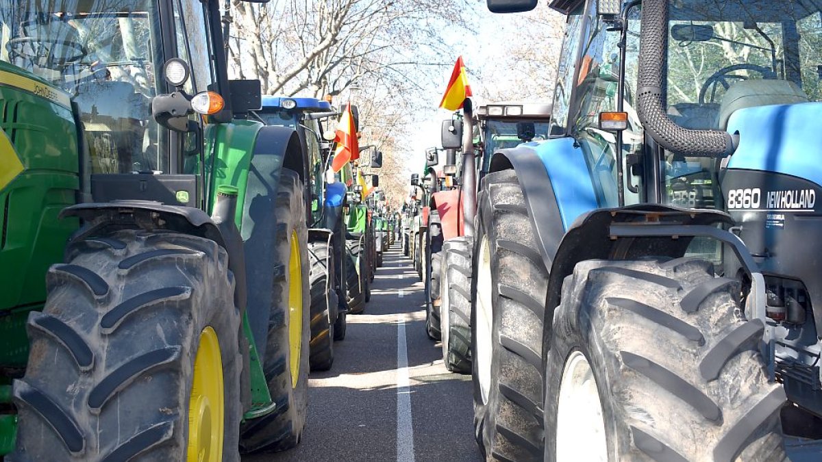 Tractorada en Valladolid en una foto de archivo. E. M.