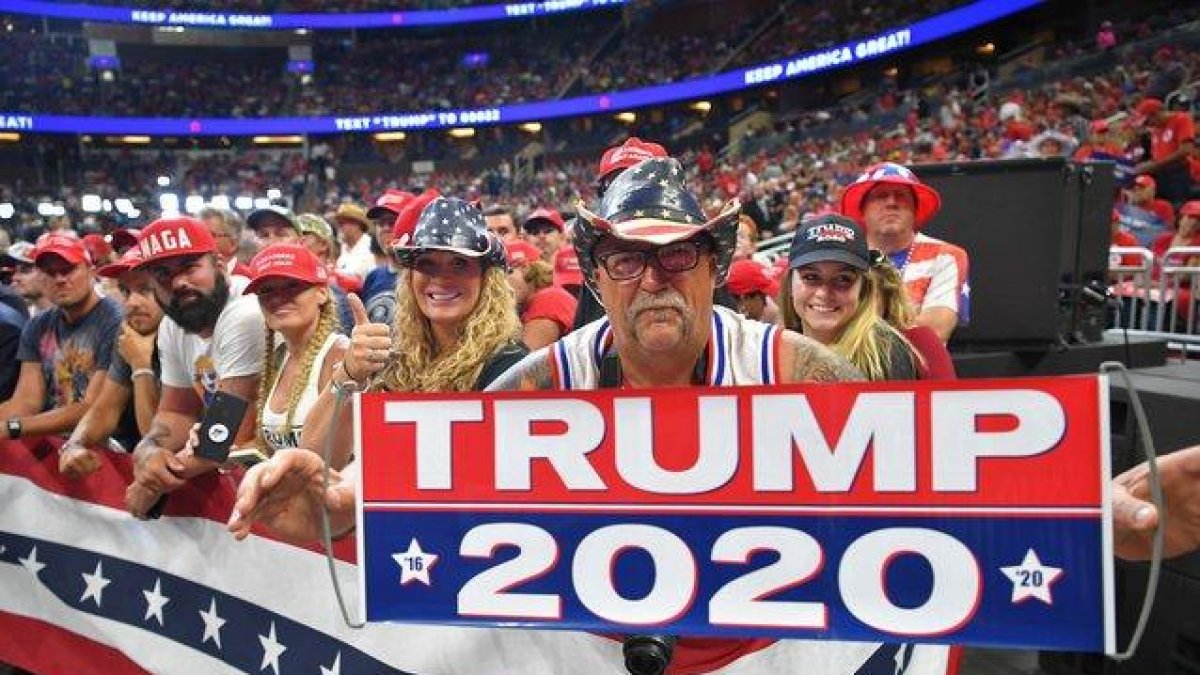 Seguidores de Donald Trump en el inicio de su campaña para la reelección.-AFP