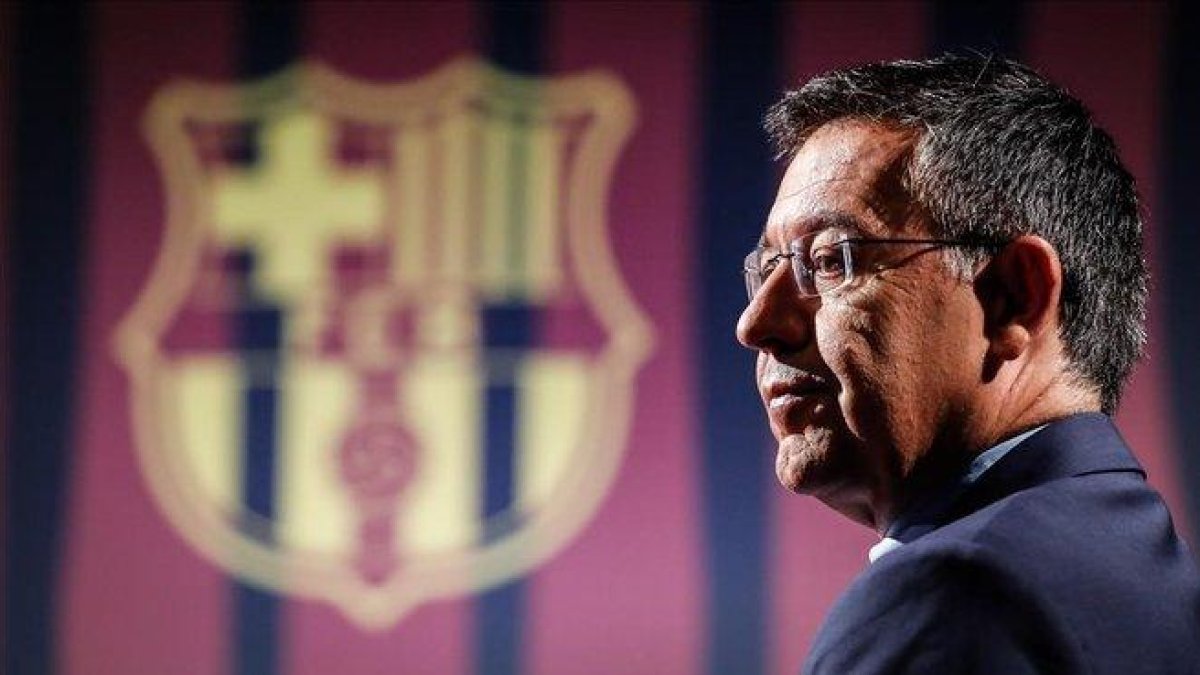 Josep Maria Bartomeu, en una entrevista reciente en BarçaTV.-