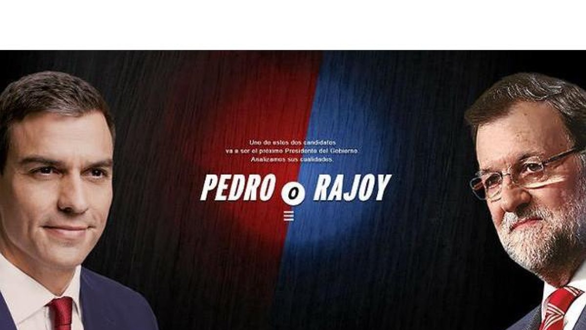 Imagen de la nueva campaña del PSOE centrada en Pedro Sánchez y Mariano Rajoy como futuros presidenciables en los comicios del 20-D.-