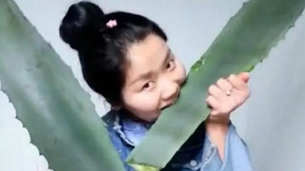 Caputra de pantalla del vídeo en el que la bloguera se intoxica con lo que creía que era aloe vera.-The Shanghaiist.