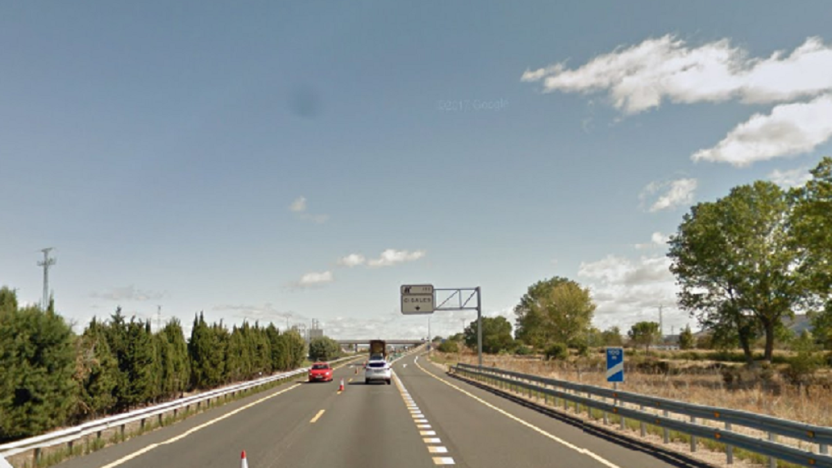 Colisión entre tres turismos en el kilómetro 113 de la Autovía de Castilla (A-62), a su paso por Cigales (Valladolid)-Google Maps