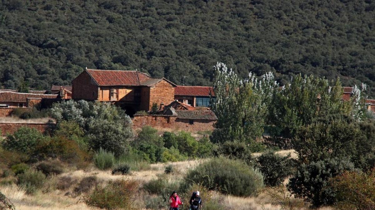Zona donde desapareció la peregrina americana Denise Thiem, cerca de la localidad leonesa de Castrillo de los Polvazares.-ICAL