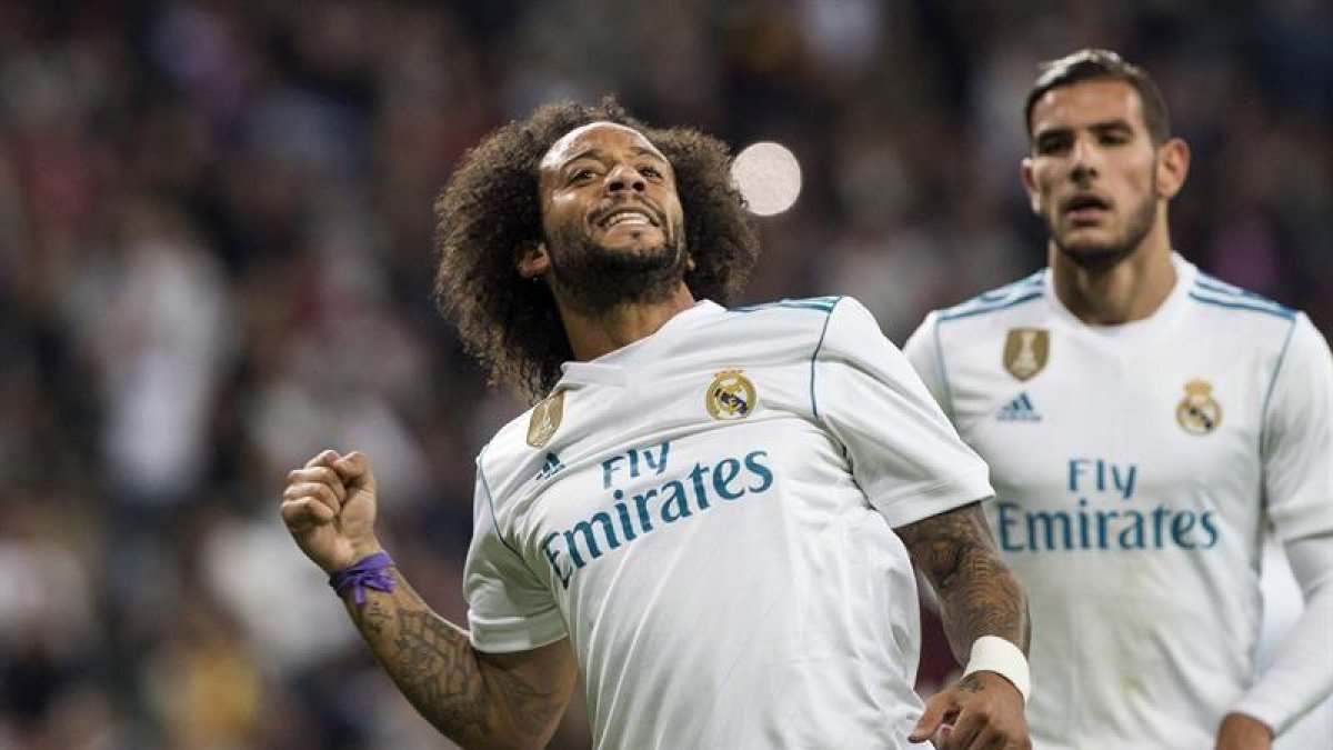 Marcelo festeja su gol.-EFE