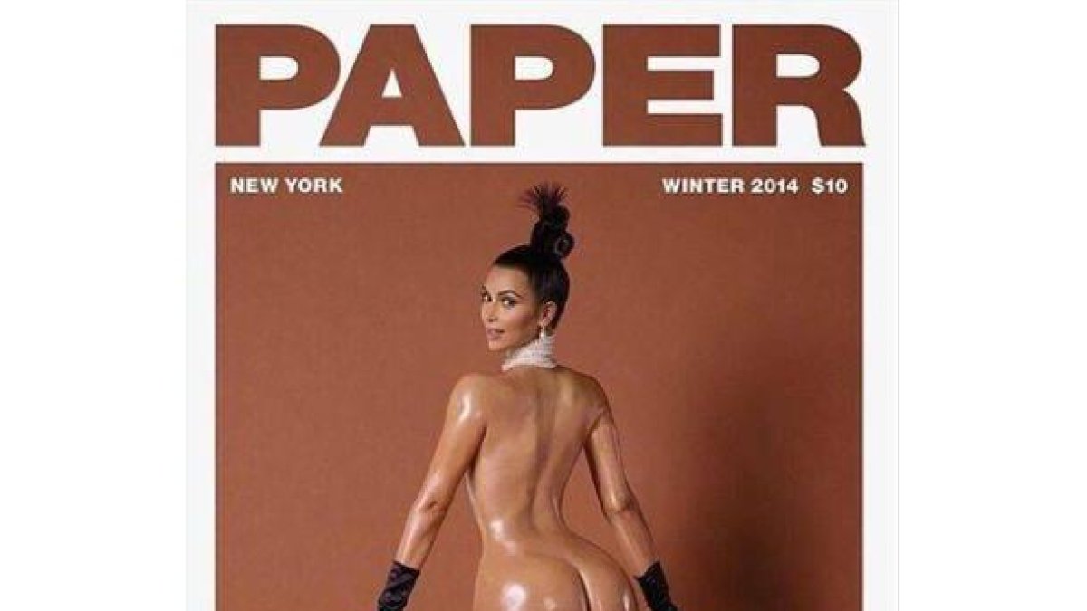 Kim Kardashian protagoniza la portada de 'paper magazine' con su gran trasero al aire.-Foto: EL PERIÓDICO