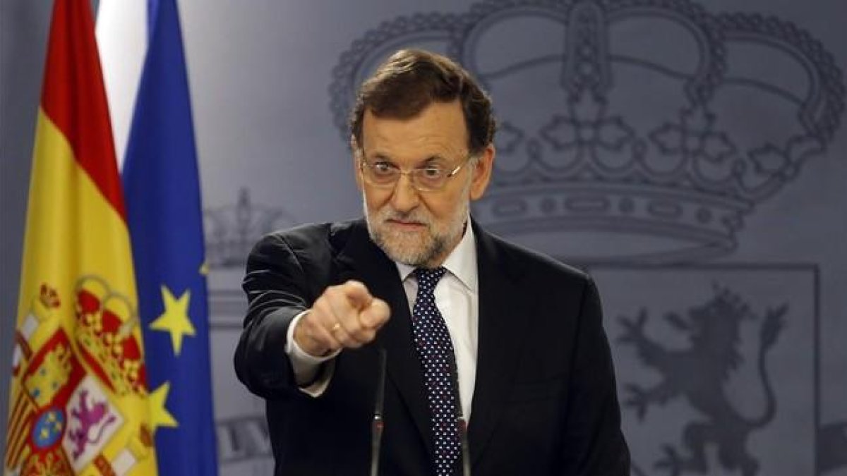 Mariano Rajoy, en una comparecencia de urgencia ante los medios, en una foto de archivo.-