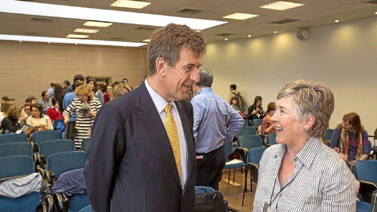 Josep de Martí Vallés y Mercedes Tabueña Lafarga antes de comenzar el congreso en la Feria de Valladolid-Miguel Ángel Santos