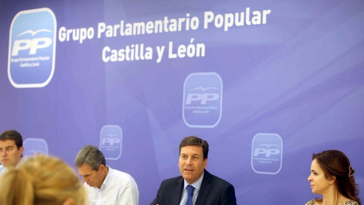 El portavoz en funciones del Grupo Parlamentario Popular, Carlos Fernández Carriedo, preside la reunión del Grupo Parlamentario Popular para tareas de coordinación parlamentaria-ICAL