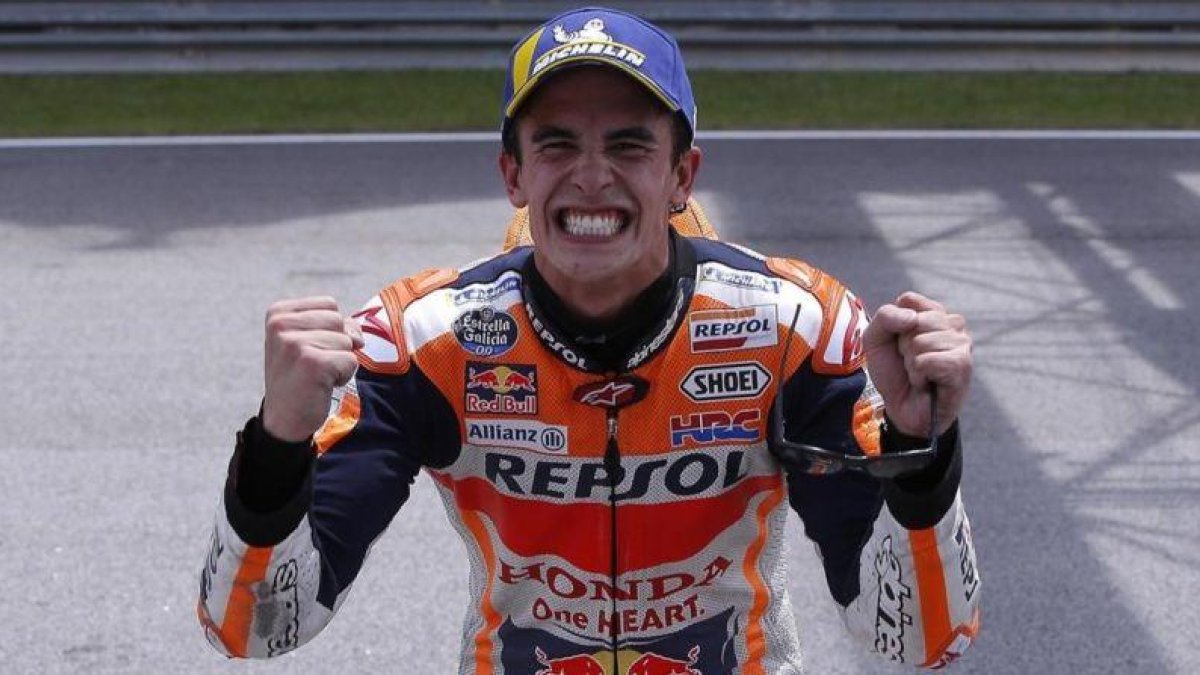 Marc Márquez (Honda) muestra su felicidad tras ganar en Malasia.-REPSOL MEDIA / JAIME OLIVARES