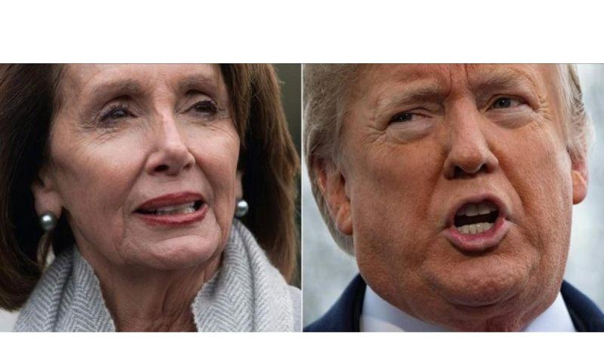 Donald Trump, presidente de EEUU, y Nancy Pelosi, presidenta de la Cámara de Representantes.-EL PERIÓDICO