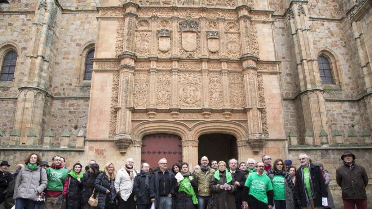 Concentración en el edificio histórico de la universidad de Salamanca en contra de la reforma universitaria del Gobierno-Ical