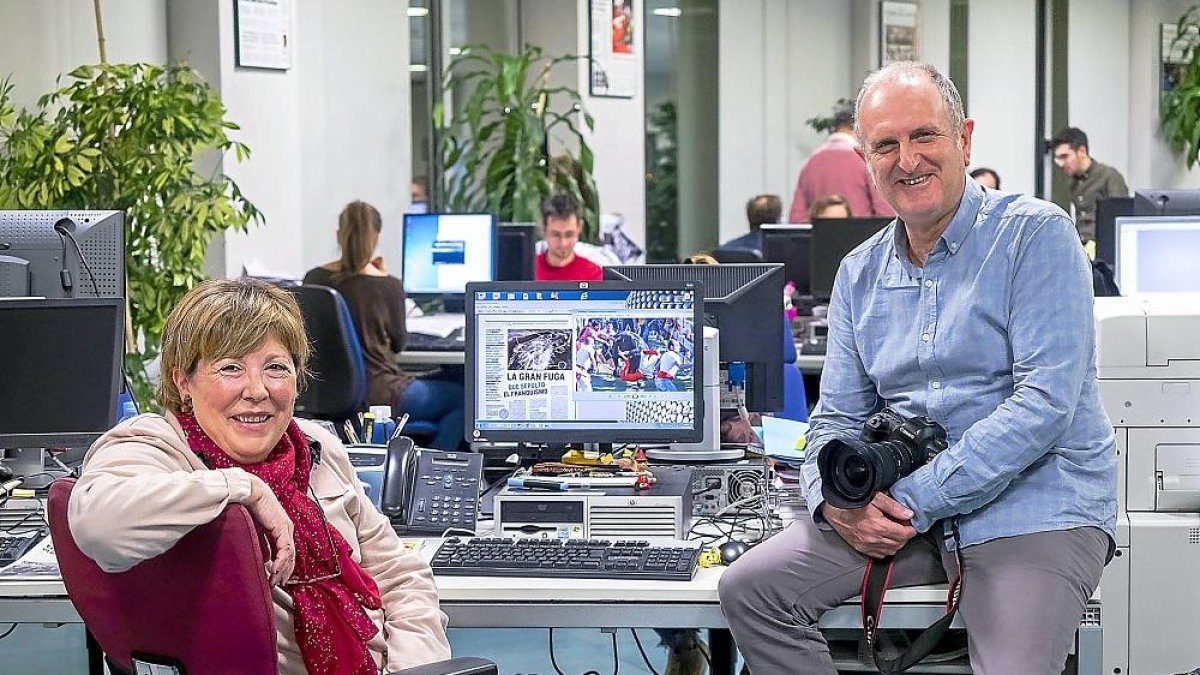 Maria Romero Mayor y Juan MIguel Lostau, ganadores del premio Cossio de Periodismo 2018.-PABLO REQUEJO / PHOTOGENIC