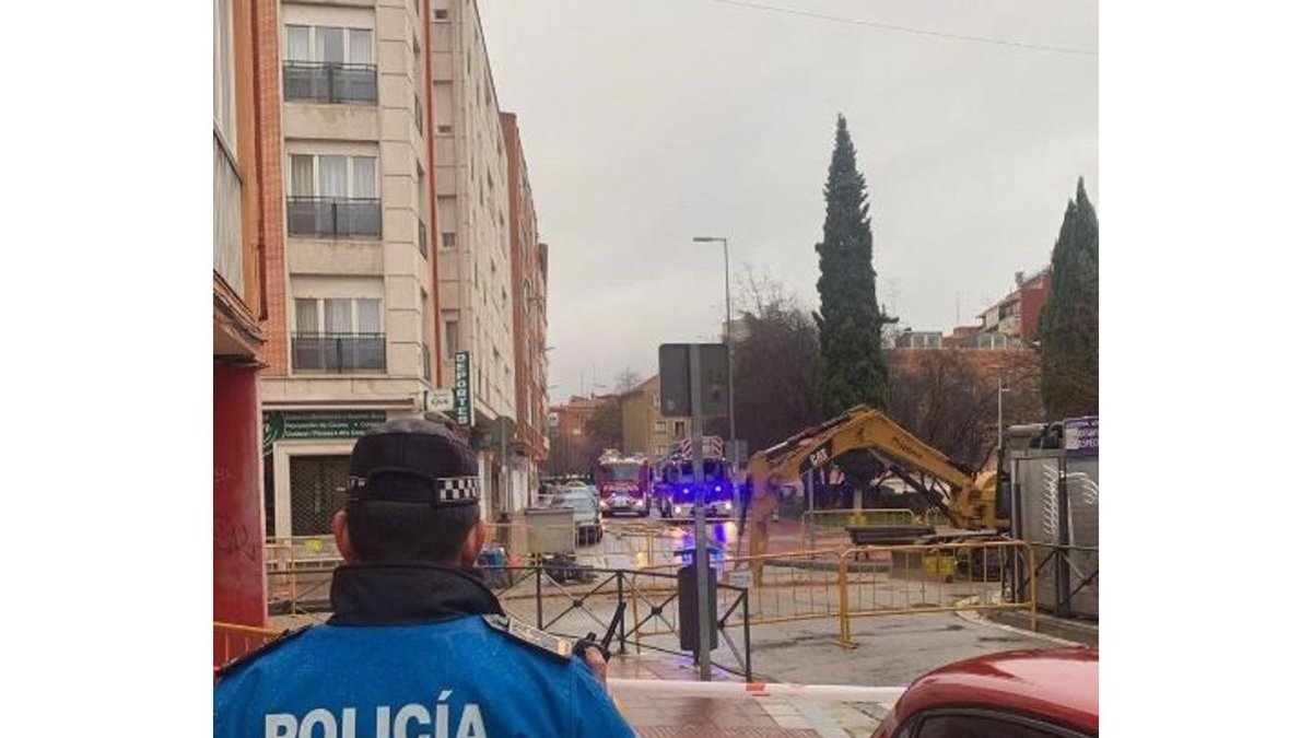 Fuga de gas en la calle Pérez Galdós de Valladolid. E.M.