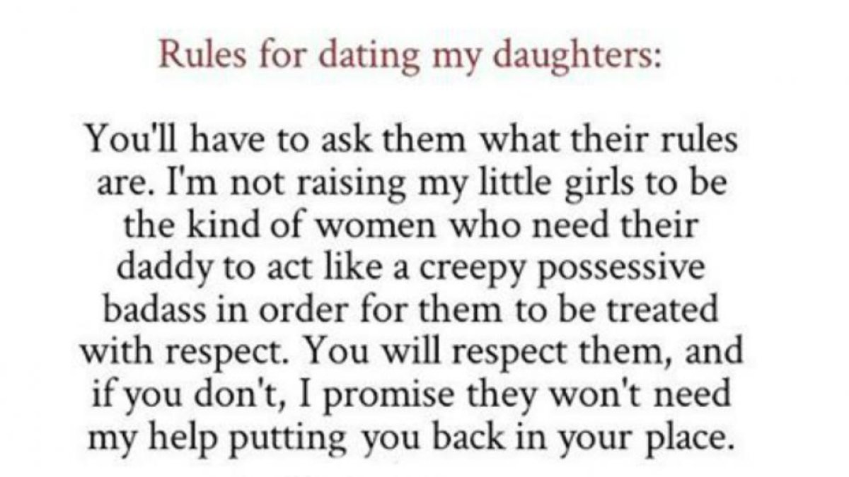 La publicación Reglas para salir con mis hijas que está triunfando en las redes-JEFF WARREN WELCH (FACEBOOK)