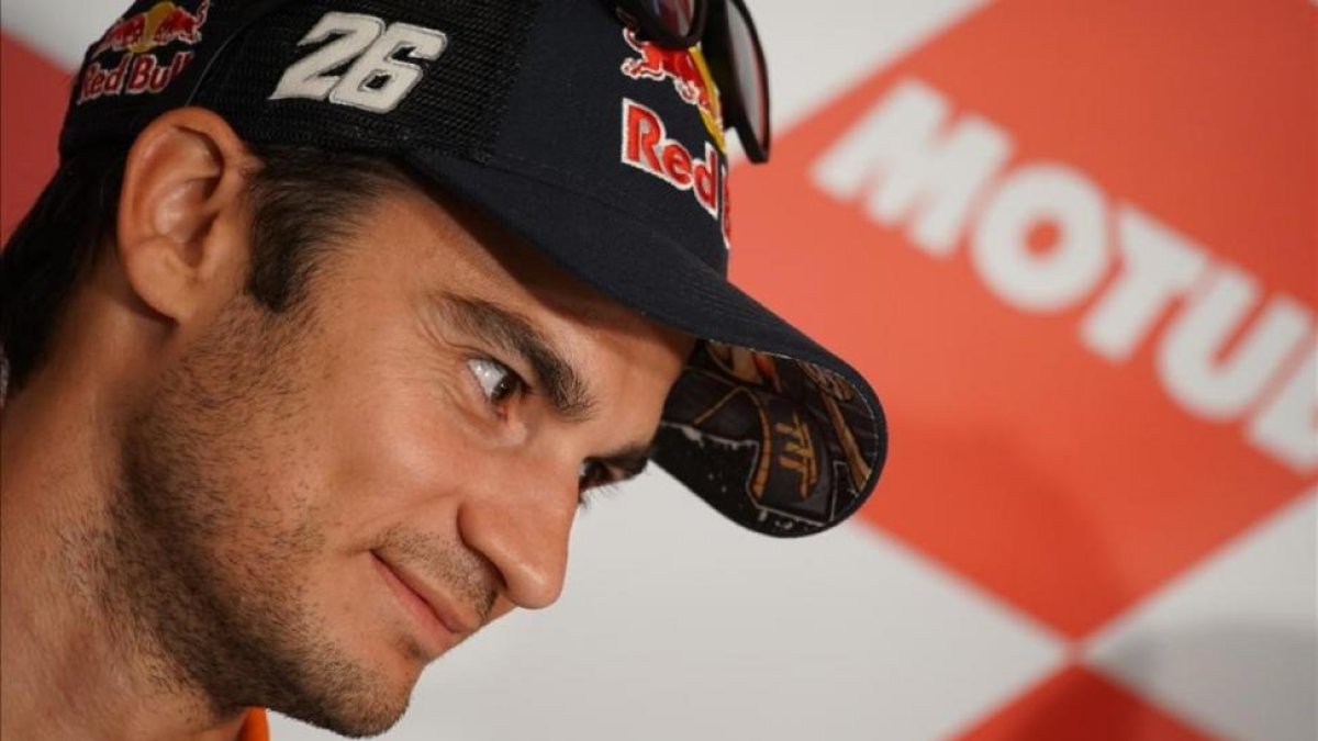 Dani Pedrosa, en la conferencia de prensa de hoy en Assen (Holanda).-ALEJANDRO CERESUELA