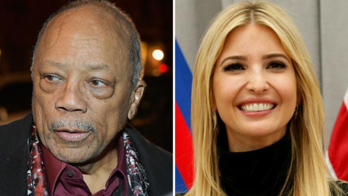 El productor musicalo Quincy Jones e Ivanka Trump, hija del presidente de EEUU.-EL PERIÓDICO
