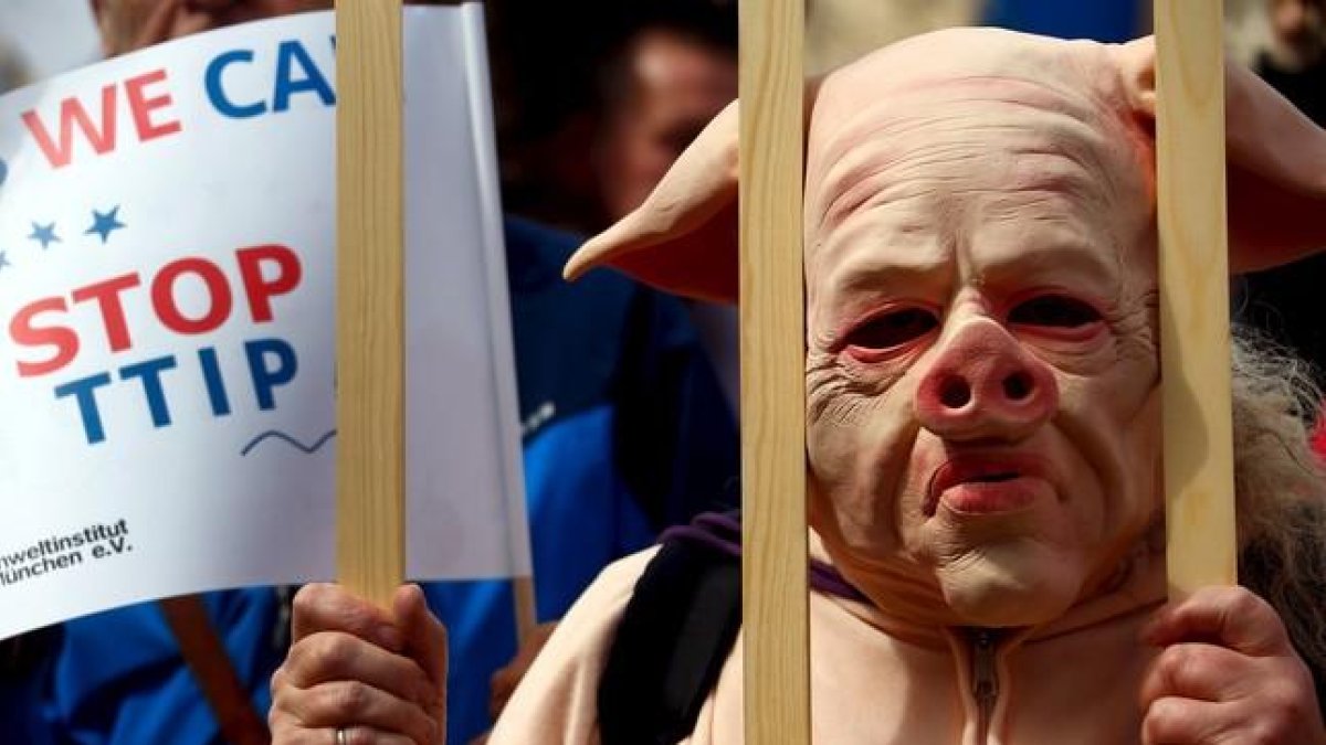 Imagen de una protesta en Alemania contra el TTIP-