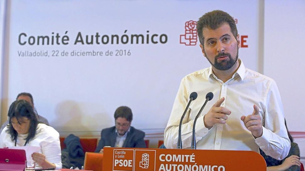 Luis Tudanca durante su intervención en el Comité Autonómico del partido.-ICAL