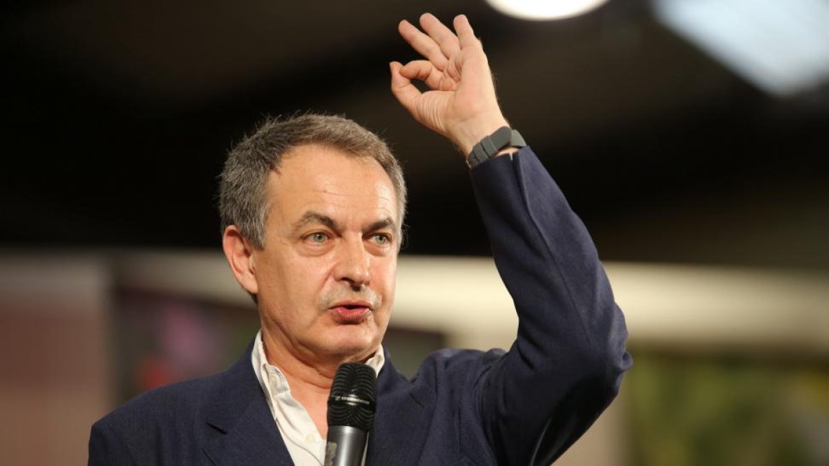 José Luis Rodríguez Zapatero en el mítin de hoy del PSOE en Valladolid.-ICAL