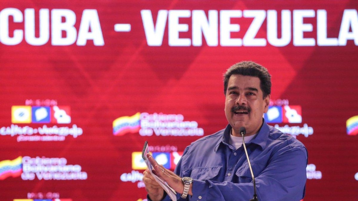 Maduro, en una rueda de prensa-AFP