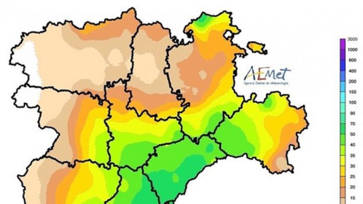 Precipitación acumulada en mm.-E.P.