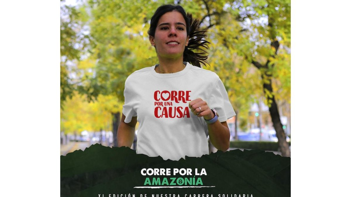 Cartel de 'Corre por la Amazonía'.- E.M.