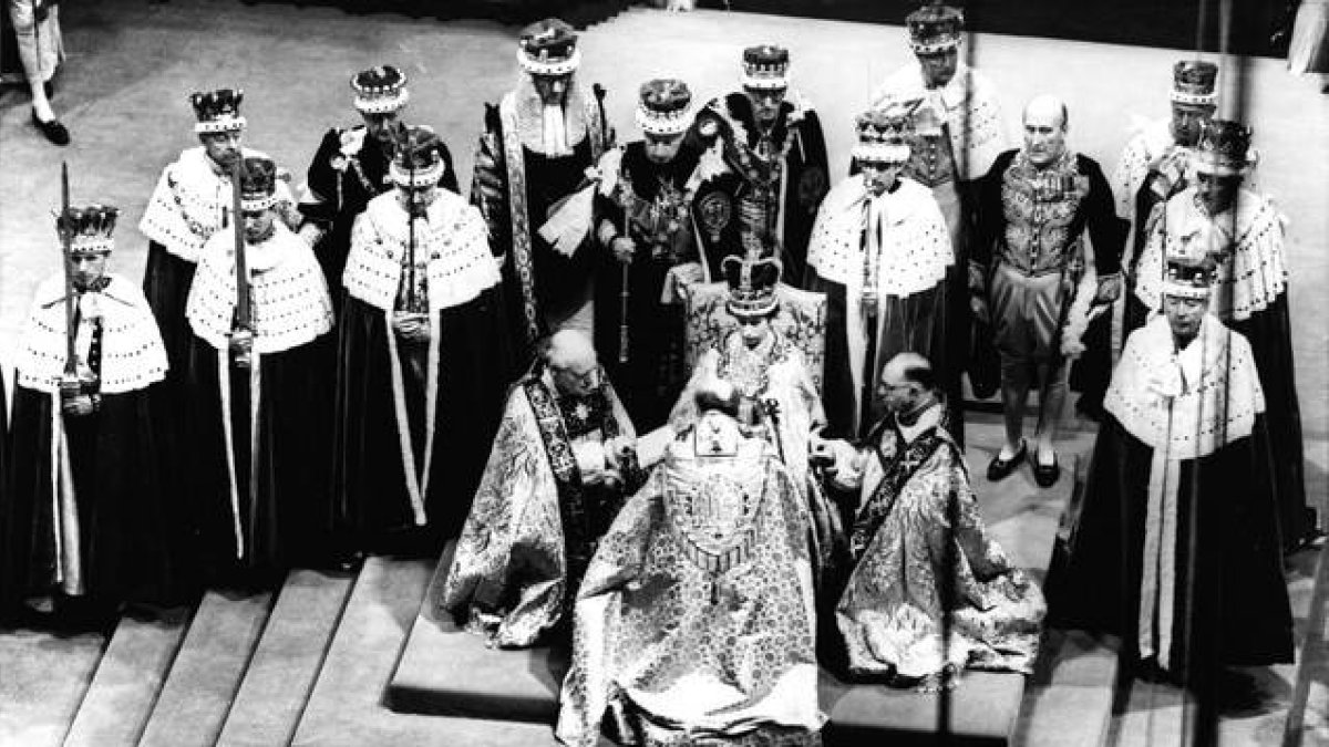 Ceremonia de coronación de la reina Isabel II en 1953.-