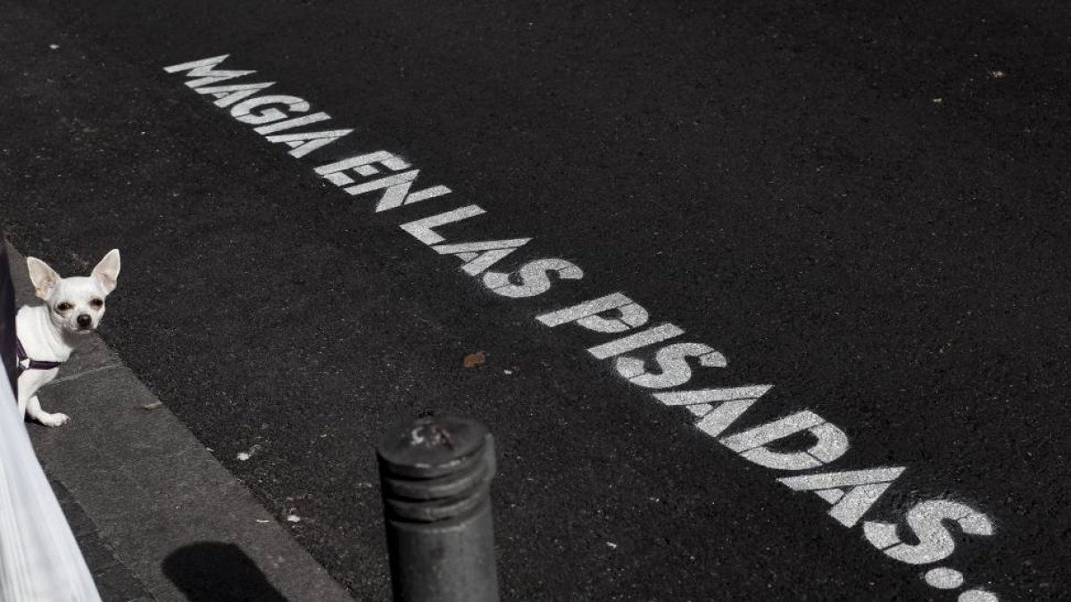 Una de las obras de Boa Mistura, con la que decoraron los pasos de cebra en Madrid-Antonio Heredia