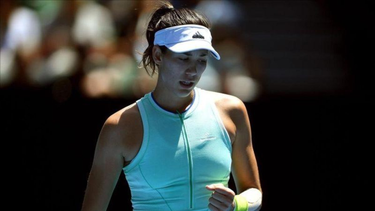 Muguruza, en uno de los partidos que disputó en el pasado Open de Australia.-LUKAS COCH / EFE