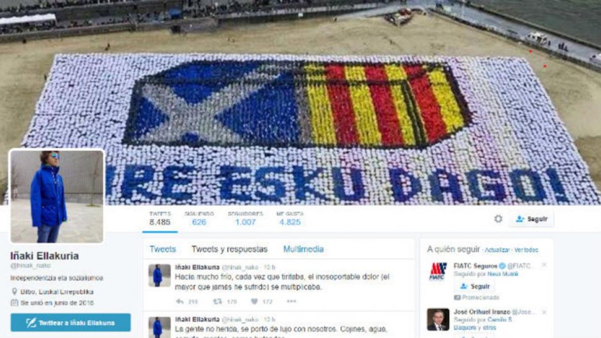 La cuenta de Twitter de Iñaki Elakurria, el joven bilbaíno herido en el atentado de Berlín.-