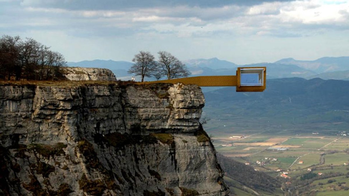 Recreación del futuro mirador de Monte Santiago en Burgos-E.M.
