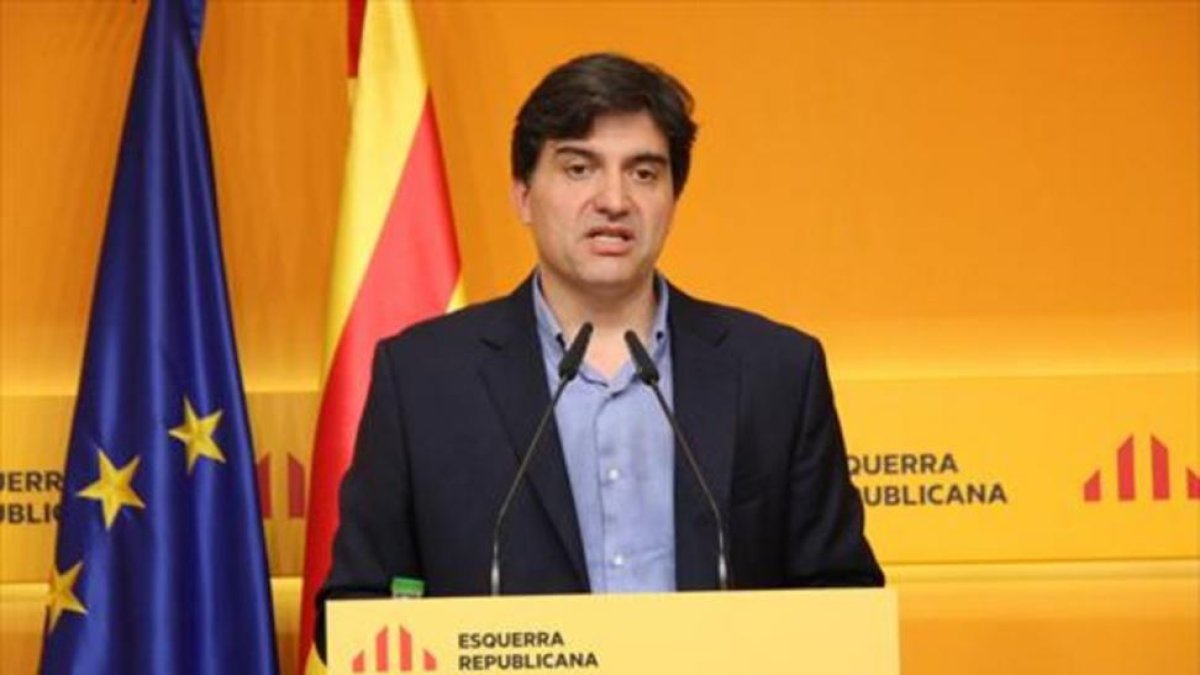 El portavoz de ERC, Sergi Sabrià, ayer, en una rueda de prensa.-ACN