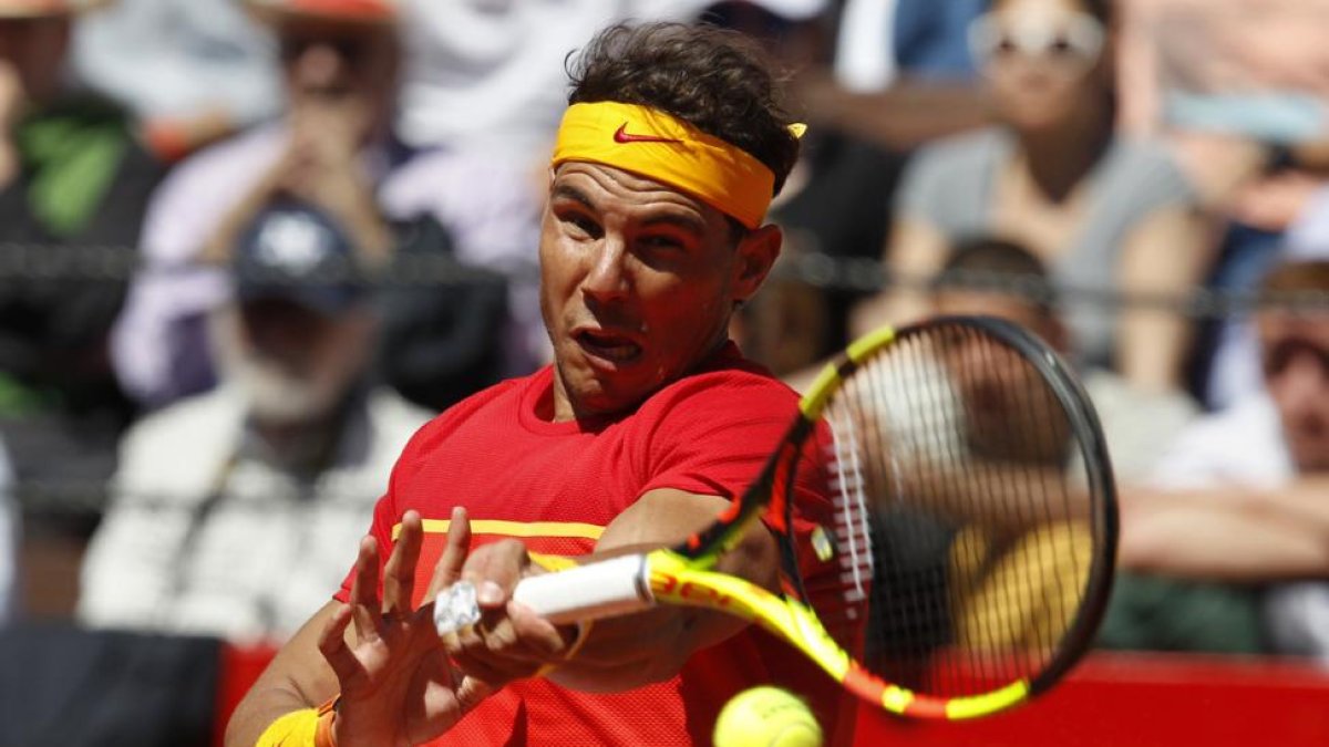 Nadal, durante el partido ante Zverev.-AP