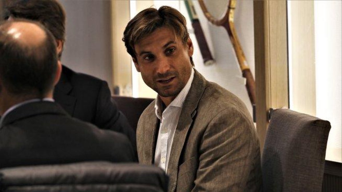 David Ferrer, en el acto de presentación como nuevo director del torneo de Barcelona.-EL PERIÓDICO