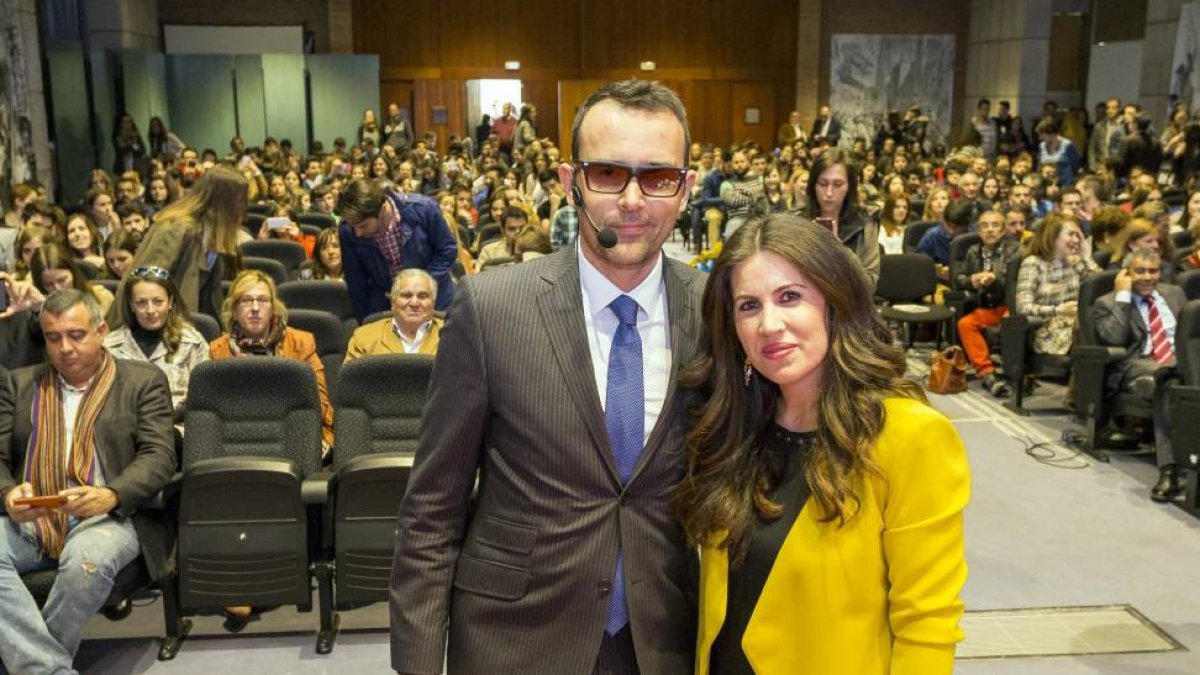 Risto Mejide y la rectora Imelda Rodríguez en la UEMC-El Mundo