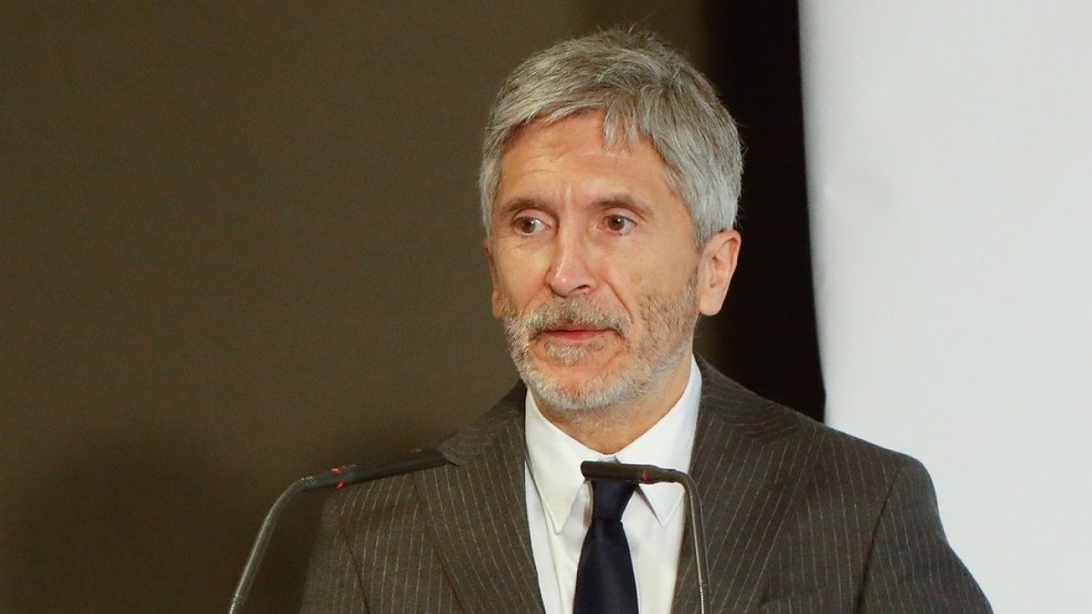 El ministro Marlaska, durante su presentación de Barcones.- J.M. LOSTAU