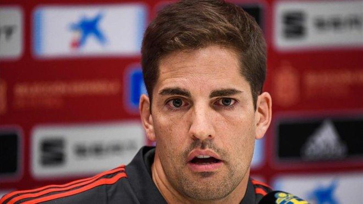 El entrenador de la selección española, Robert Moreno.-JONATHAN NACKSTRAND/ AFP