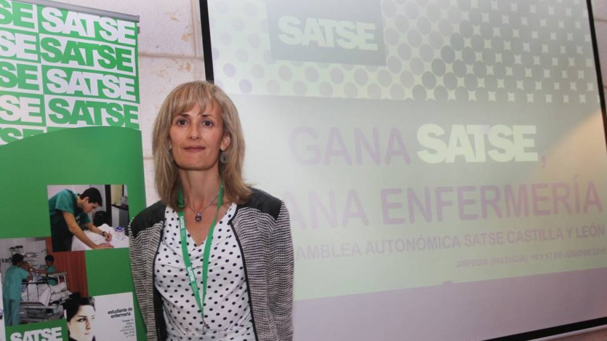 La reelegida secretaria general de SATSE Castilla y León, Silvia Sáez.-Ical