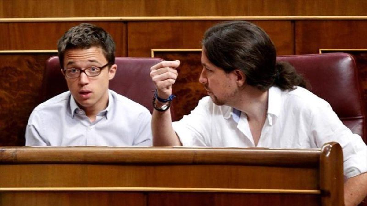 Iglesias y Errejón en el Congreso-