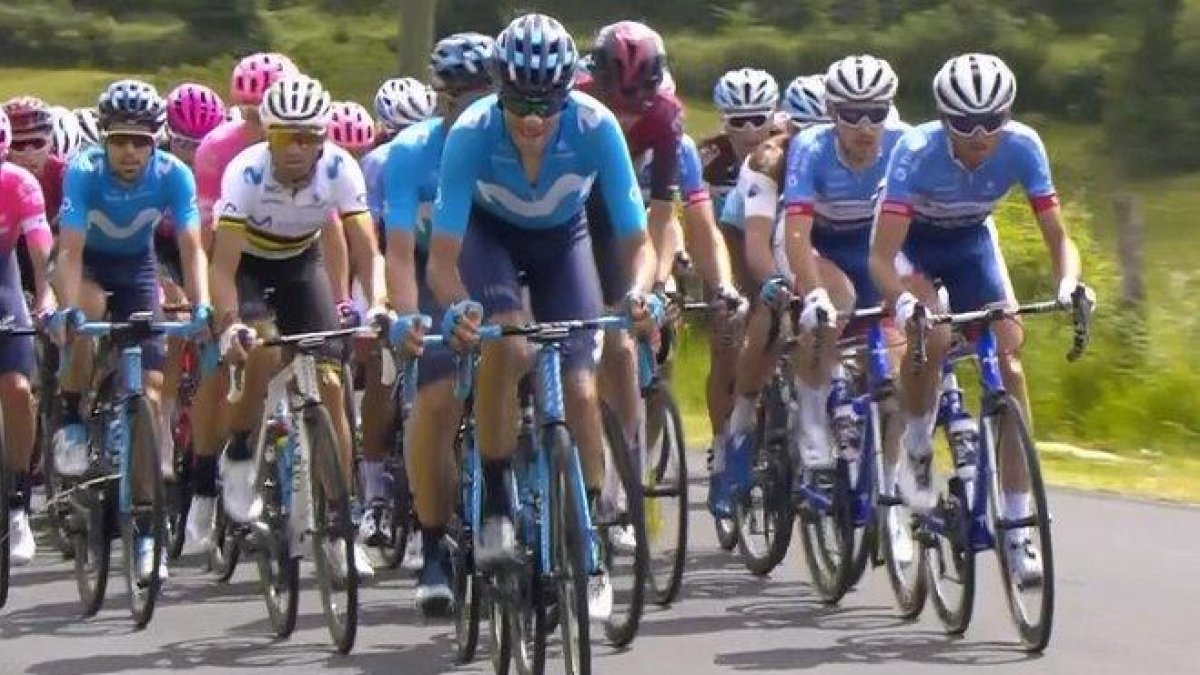 Alejandro Valverde, durante la primera etapa de la Ruta de Occitania.-MOVISTAR TEAM