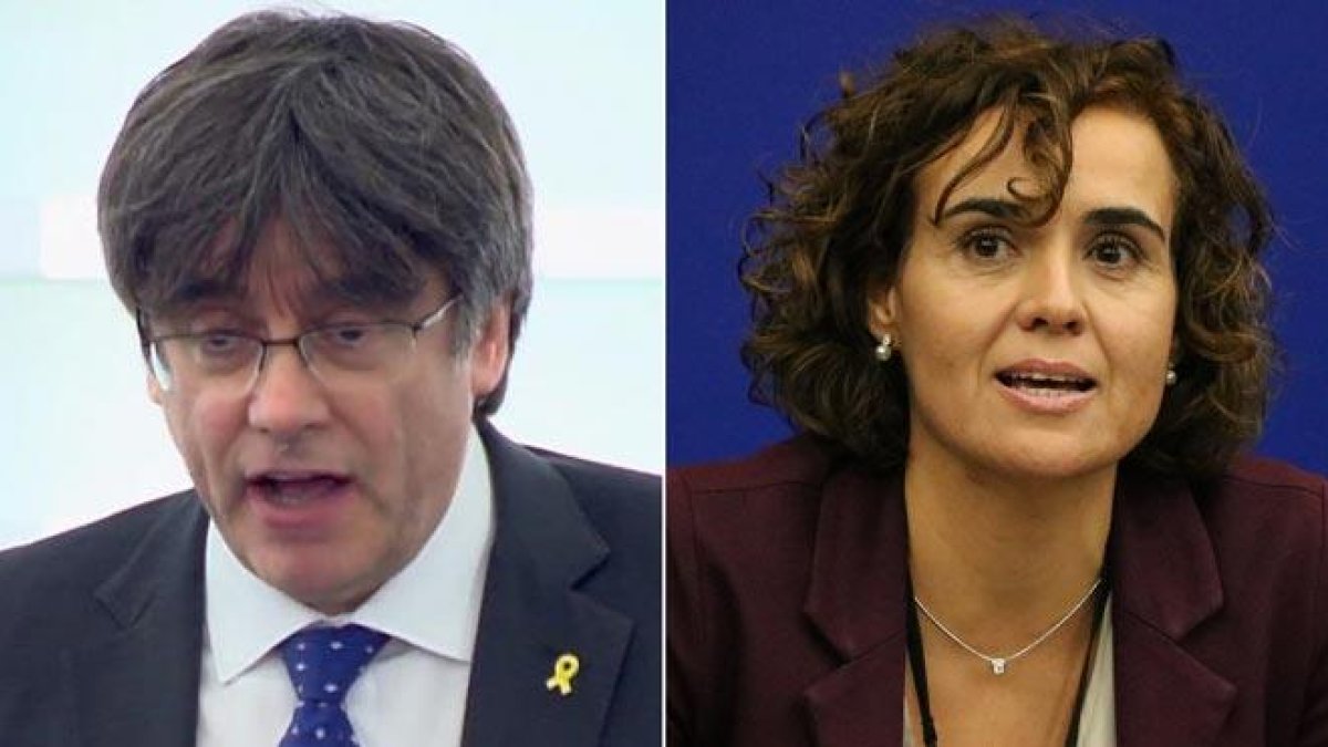 Rifirrafe entre Carles Puigdemont y Dolors Montserrat en el Parlamento Europeo.-EUROPA PRESS / ACN