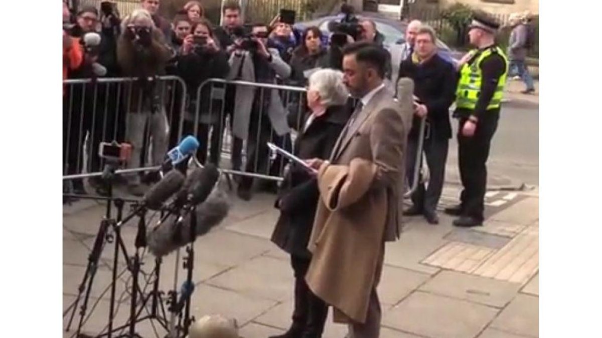 Ponsatí, esta mañana, hablando a la prensa en Edimburgo-EFE