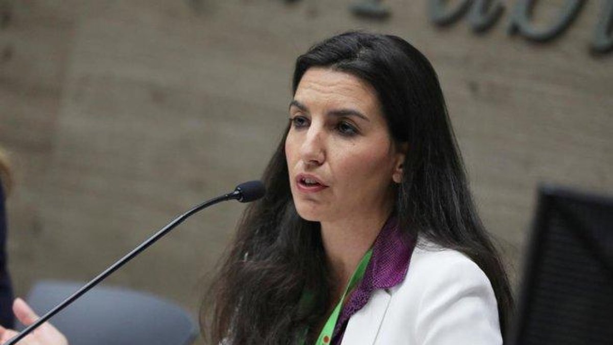 La portavoz de Vox en al Asamblea de Madrid, Rocío Monasterio, participa en un debate con otros representantes del PSOE, PP y Cs.-EUROPA PRESS