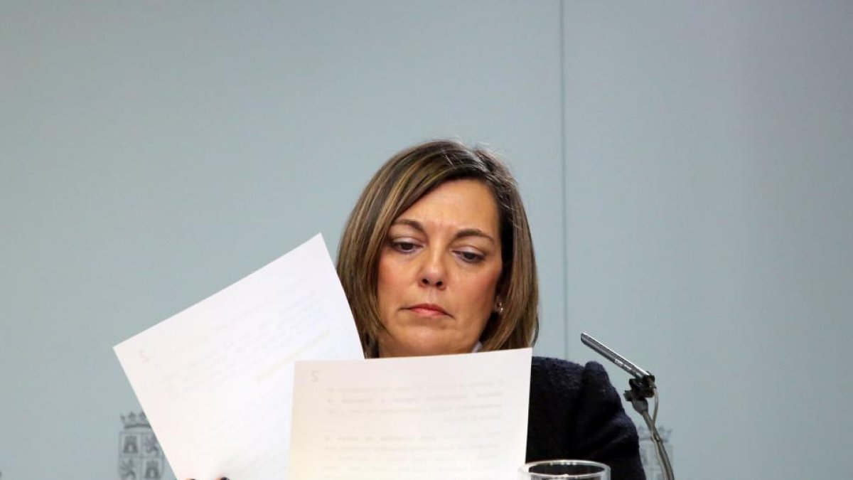 La consejera de Agricultura y portavoz de la Junta, Milagros Marcos, durante la rueda de prensa posterior al Consejo de Gobierno de Castilla y León-ICAL