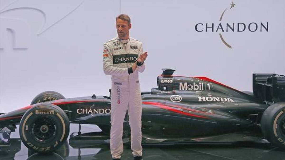 Jenson Button, durante la presentación de la temporada 2015 de McLaren.-AP / FRANK AUGSTEIN