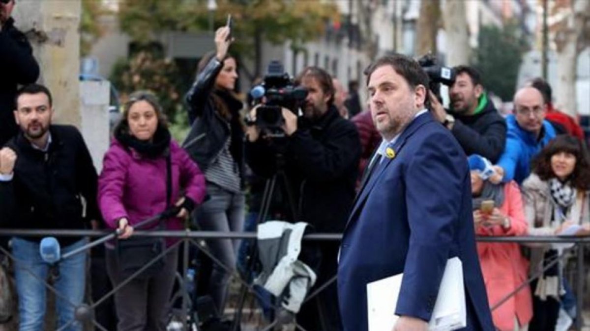 Junqueras, el 2 de noviembre, a su llegada a la Audiencia Nacional.-JUAN MANUEL PRATS