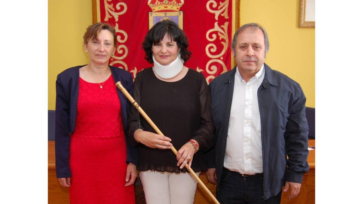 Mª Pilar Carbajo, Pilar Fernández y Emiliano Reca-