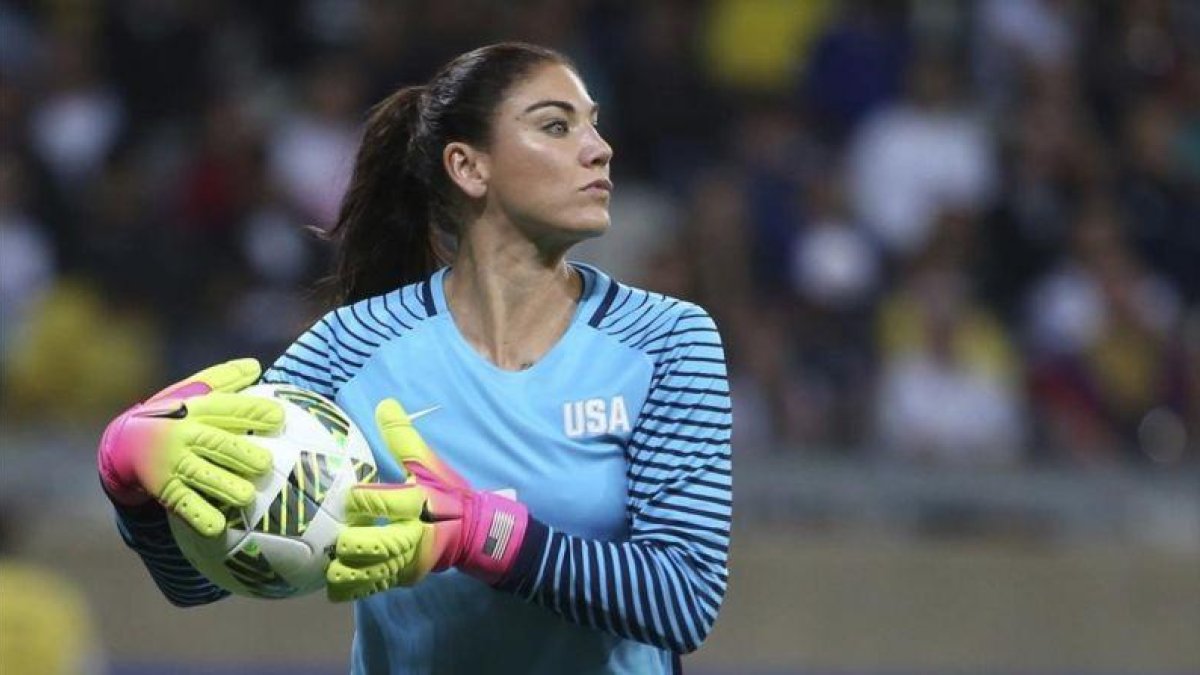 Hope Solo, en un partido de los Juegos Olímpicos de Río.-AP / EUGENIO SAVIO
